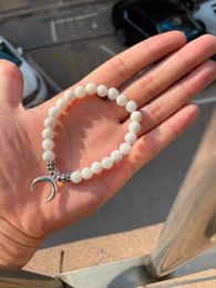 New SN1334 Natural Moonstone with big moon pendant in silver and gold Bracelet