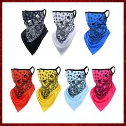 MZZ105 Skull Ghost Motorcycle Balaclava Motorbike Mask Neck Gaiter Tube Scarf Bandana Motobike Biker Cycling Ear Cover Hanging Ice Silk