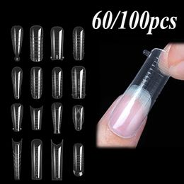 Nail Practise Display 60100pcs Dual Forms Full Cover False s Quick Building Mould Tips Fake Shaping Extend Top Moulds Accessories 230201