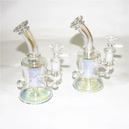 Hookahs Turbine Perc Percolator 9Inch Unique Double Recycler Glass Bong 14.5mm Female Water Pipes Dab Rigs