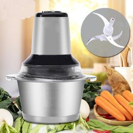 Meat Grinders 2 Speeds 500W Stainless steel 2L3L Capacity Electric Chopper Grinder Mincer Food Processor Slicer 230201