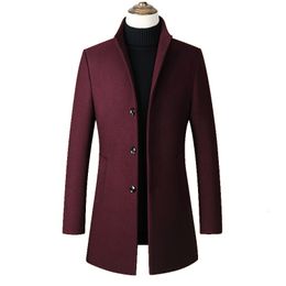 Men's Wool Blends Highquality Italian Style Elegant and Fashionable Business Casual Senior Simple Gentleman Slim Formal Coat Woolen 230201