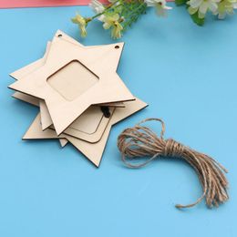 Decorative Figurines Frame Po Wooden Picture Star Frames Hanging Shape Diy Unfinished Mini Wall Blank Crafts Craft Paintable Cutouts