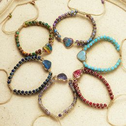 Charm Bracelets Handmade Bracelet Heart-Shaped Emperor Stone Amethyst Colourful Natural For Women JewelryCharm