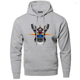 Men's Hoodies Mazinger Z Jacket Coat Men Anime Old Classic Manga Robot Movie Pullover Tops Hoodie Winter Warm Thick Cool Sweatshirt