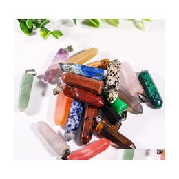 Pendant Necklaces Natural Crystal Stone Diy Jewellery With Sier Plated Chain For Women Men Lover Party Club Fashion Accessories 1212 D Dhxed