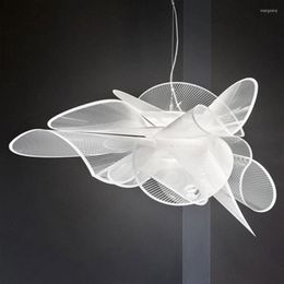 Pendant Lamps Italian Nordic Butterfly Petal-shaped Designer Simple And Modern Living Room Dining Bedroom LED Mesh Pendent Lights