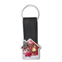 Keychains Lanyards Ingenious Diy House Sublimation Blank Leather Thermal Transter Keychain Po Frame Keyring Sier Plated Car Key Ri Dhv09