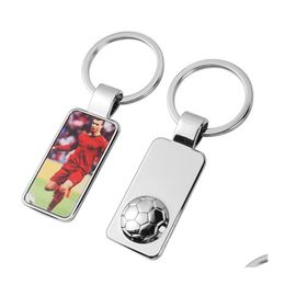 Keychains Lanyards Fashion Diy Sublimation Blank Soccer Football Designer Keychain Wallet Handbag Lover Car Key Ring For Woman Man Dhevx