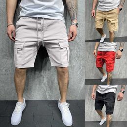 Men's Shorts Summer Cargo Shorts For Men Black Red Khaki Work Casual Half Knee Shorts Pants Men's Clothing G230131