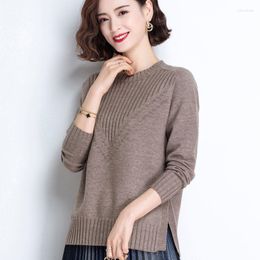 Women's Sweaters Western Style Bottoming Shirt Women Autumn And Winter 2023 Korean Version Of Solid Colour Round Neck Knitted Pullover Sweate