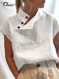 Women's Blouses Shirts Celmia Women Blouses Fashion Blusas Mujer Elegant Cotton Linen White Shirt Summer Casual Chic Tunic Tops Oversized Clothing 230131