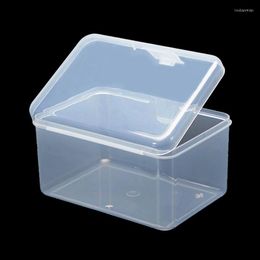 Storage Boxes Rectangle Clear Plastic Jewelry Case Container Packaging Box For Earrings Rings Beads Collecting Small Items