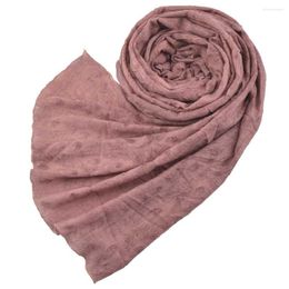 Scarves Women 2023 Cotton Crinkle Scarf Ripples Plain Muslim Hijab Head Wrinkle Shawls Wraps Bufanda Mujer Bandana