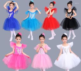 Stage Wear Girls Child Kids Ballet Tutu Professional Girl They Dancewear Dance Costume Dress White Pink Black Swan