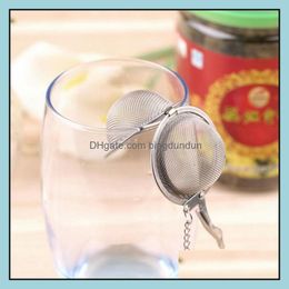 Coffee Tea Tools 100Pcs Teaware Stainless Steel Mesh Ball Infuser Strainer Sphere Locking Spice Philtre Filtration Herbal Cup Drink Ot5Gk