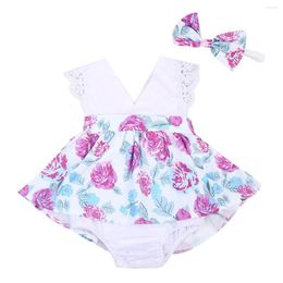 Girl Dresses Sister Matching Born Infant Kids Child Baby Romper Dress Sets Outfits Clothes Headband 0-24M For 2-7T