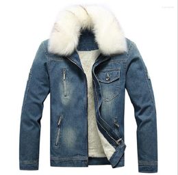 Men's Down 2023 Autumn And Winter Lovers' Velvet Cotton-padded Jacket Thickened Denim Coat