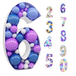 Other Event Party Supplies 73/93cm Big Number Frame Stand Balloon Filling Box DIY Baby Shower Anniversary Wedding Decoration 230131