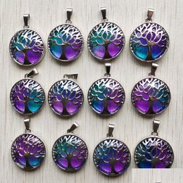 Charms Fashion Colorfl Glass Alloy Tree Of Life Pendants For Jewellery Diy Necklace Accessories Marking Wholesale Drop Deliver Dhgarden Dhwyw