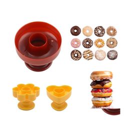 Baking Pastry Tools 1Pcs Diy Tool Donuts Maker Mold Food Grade Plastic Doughnuts Cutter Fondant Decor Cake Bread Desserts Bakery D Dhnsk