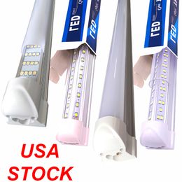 LED Shop Light Fixture 8FT 72W Integrated Double Row LED T8 Tube light 6000K 72W 7200LM For Garage Basement Warehouse 25-Pack