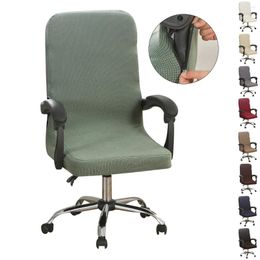 Chair Covers Stretch Computer Office Cover Zipper Large Slipcover Protector Solid Colour Elastic Seat Spandex