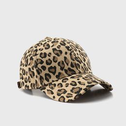 Ball Caps Leopard Print Women Baseball Cap Adjustable Fashion For Girl Spring And Summer Cotton Outdoor Leisure Women Hat Simple Sunshade G230201