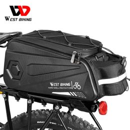 Panniers s WEST BIKING Bike Rack Waterproof Carbon Leather Bicycle Seat Cargo Bag Rear Pack Trunk Pannier Handbag 0201
