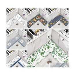 Bath Mats 45X75Cm Home Carpets Pvc Floor Rugs For Bedroom Living Room Kitchen Oilproof Pad Bathroom Entrance Waterproof Nonslip Mat Dhzai