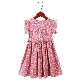 Girl's Dresses Little maven 2022 Baby Girls New Floral Dress Summer Cotton Casual Clothes Lovely and Pretty for Kids 3-9 year 0131