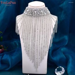 Pendant Necklaces YouLaPan VG70 Sexy Luxury Tassel Rhinestone Choker Necklace Elegant Wedding Jewellery Accessories For Bride Women Chocker