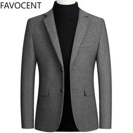 Mens Suits Blazers High Quality Wool Coat Blends Casual Men Top Male Solid Business Coats and Jackets 230131