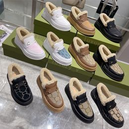 Дизайнерские кроссовки Chunky B Shoes Женские шерстяные кроссовки Модные низкие сапоги Меховые мокасины Mullers Пряжка Зимняя модельная обувь