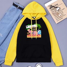 Men's Hoodies Bad World's Test Tour Beach Surf Coconut Tree Printed Men Raglan Sweatshirt Casual Fashion Tops Loose Soft Male