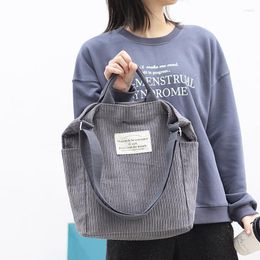 Evening Bags Corduroy Canvas Bag Korean Version Of The Forest Simple Retro One-shoulder Messenger Casual Student Letter Art Handbag