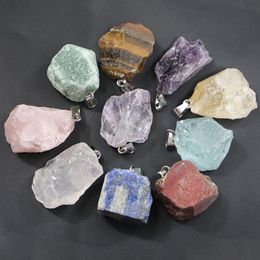 Charms Natural Stone Ore Quartz Druzy Crystal Reiki Irregar Rough Pendant Diy Fashion Jewelry Making Accessories Drop Delive Dhgarden Dh639