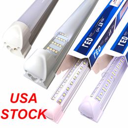 100W Cooler Door LED Tube V Shaped 8FT Lights 8 Feet LED T8 144W triplex row tube bulbs 8ft D Tube lights