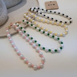 Pendant Necklaces Fashionable Atmospheric Pearl Necklace Rice Bead Interval Clavicle Chain Spring Outing All-match Tide Women
