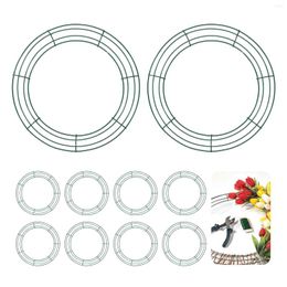 Decorative Flowers 10pcs 8/12inch Round Hoop DIY Christmas Decoration Wire Wreath Frame Wall Hanging Sturdy For Wedding Metal Valentines