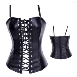 Women's Shapers Fashion Corset Underbust Body Shaper Women Slimming Chest Harness Compression F0627 Black With Rivets