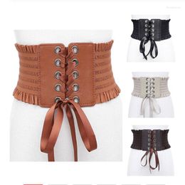 Belts Women Ladies Fashion Stretch Belt Ribbon Elastic Buckle Wide Dress Corset Waistband High Quality Solid Colour