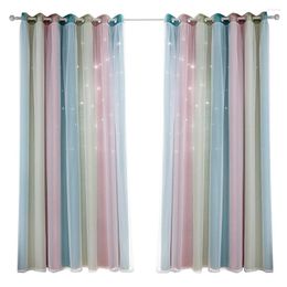 Curtain Modern Double Layer Blackout Curtains Star Cutout Window For Living Room Bedroom Home Decor HFing