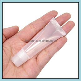 Packing Bottles 50Pcs 8Ml Refillable Clear Empty Lip Gloss Balm Containers Soft Tubes Bottle Cosmetic Makeup Accessories Drop Delive Otuxk
