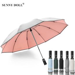 Umbrellas Large Windproof Umbrella Men Rain Durable Sun Unisex Travel Portable Sunscreen Parasol Automatic Folding Women