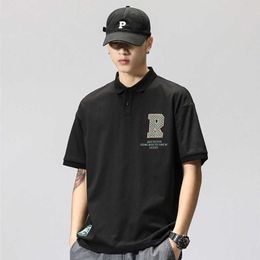 Men's T-Shirts Summer Fashion Men Lapel Polo Shirts Outdoor Travelling Men Casual T-shirts Cargo Shirts Style Comfortable Big R Letter Design Y2302