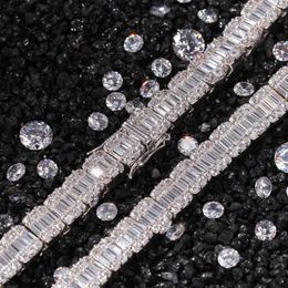 Chains Square Design 8.6mm Bling Iced Out Brass Chain CZ Necklace Fashion Hip Hop Jewelry BN044Chains