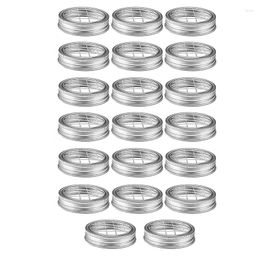 Kitchen Storage 20 Pcs Mason Flower Jar Lid Embedded Mesh Cover Inserted Into Regular Mouth