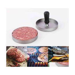 Meat Poultry Tools Round Shape Nonstick Potry Toolscoating Hamburger Press Aluminum Alloy Hamburgers Beef Grill Burger Kitchen Foo Dh2Go