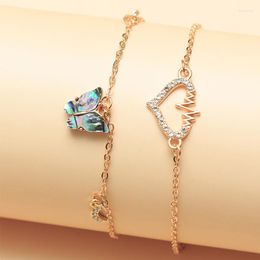 Anklets Europe And America Rhinestone Moon Love Pendant Fashion Wild Butterfly Anklet